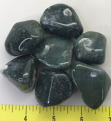 #ad AGATE MOSS XX Large 1 7 8 to 2 1 2quot; polished green agate 1 2 lb bulk $12.80