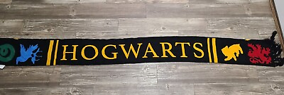 #ad Harry Potter Hogwarts House Varsity Crest Knit Scarf Front amp; Back Print 7.5×80quot; $21.90