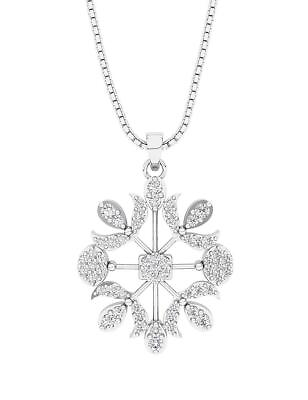 #ad I1 G 0.75 Ct Fashion Pendant Necklace Genuine Diamond Prong Set 14K White Gold $999.99