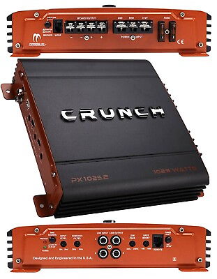 #ad Band New Crunch PX 1025.2 1000W Power X 2 CH Class AB Car Audio Stereo Amplifier $65.99
