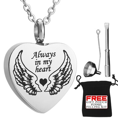 #ad #ad Cremation Jewellery Urn Necklace Heart Pendent For Ashes Pet Dog Memorial Locket $7.49