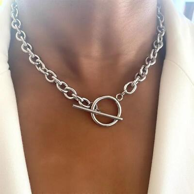 #ad Chunky Chain Necklace Women Toggle Clasp Fashion Statement Ladies Jewelry Gift $7.99