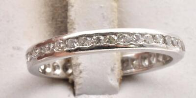 #ad Estate PALTINUM amp; 1ct 33 round Mined Diamond Eternity Wedding Band Ring sz 5.25 $725.00