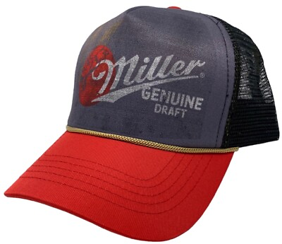 Miller Genuine Draft Beer Men#x27;s Officially Licensed Vintage Fade Trucker Hat Cap $19.99
