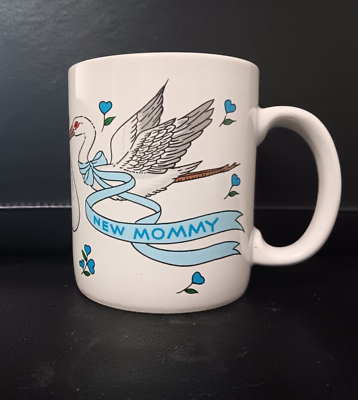 #ad #x27;New Mommy#x27; Coffee Cup Tea Mug Stork Baby Nursery Babies Collectible Excellent $6.95