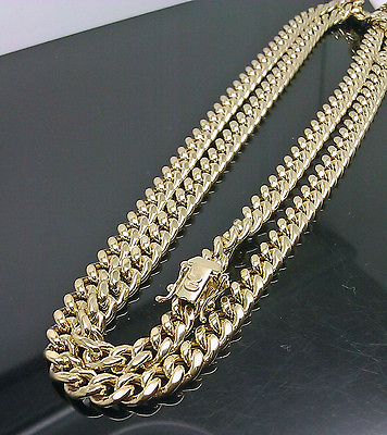 #ad Real 10k Gold Chain Miami Cuban Necklace Link Rope 24 inch 6mm Yellow Gold Link $1299.82