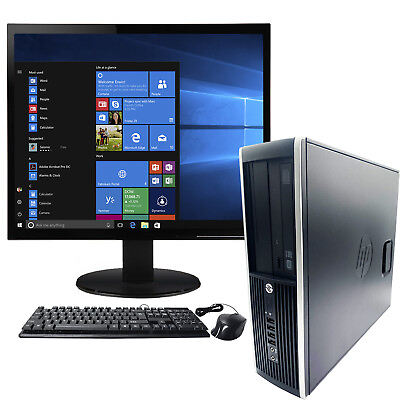 #ad HP Come Computer 19quot; LCD Monitor 500GB HDD 8GB Memory Windows 10 Desktop PC WiFi $125.00