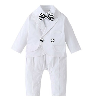 #ad Boys Baby children white Long sleeves christening shower Wedding outfits suits AU $49.30
