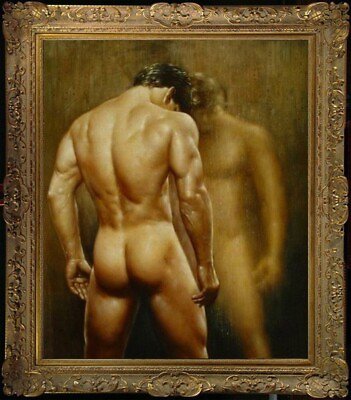 #ad Hand painted Original Oil painting art young male nude on Canvas 30quot;X40quot; $798.00