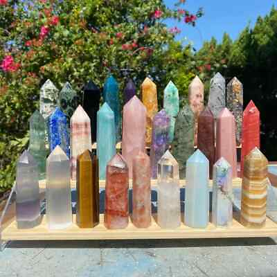 #ad 40 Choices Natural Crystal Tower Point Healing Charka Obelisk Ornament 3.1#x27;#x27; $14.90