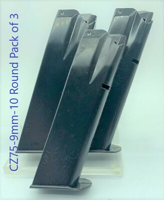 #ad 3 Pack CZ 75 85 SP 01 9mm 10 Round RD Blued Steel Magazine Mag Clip Full Size CZ $61.99