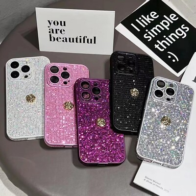 #ad For iPhone 15 Pro Max 14 13 12 11 Cute Glitter Bling Sparkle Phone Case Cover $9.99
