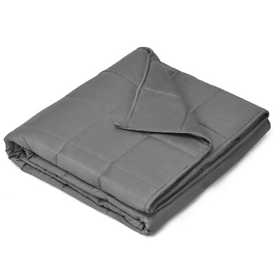 17 lbs Home Weighted Blankets Queen King Size Sleep Glass Beads Dark Grey Gift $37.59