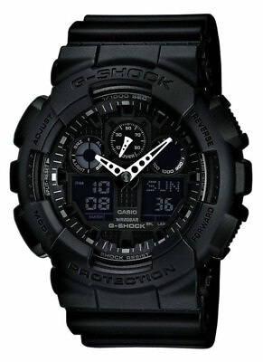 #ad Casio Men#x27;s Watch G Shock Black Resin Strap Anti Magnetic Ana Digital GA100 1A1 $78.16