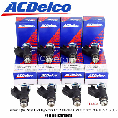 #ad Genuine 8 OEM Fuel Injectors For ACDelco GMC Chevrolet 4.8L 5.3L 6.0L 12613411 $46.99