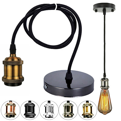 #ad #ad E27 Pendant Lamp Socket Vintage Holder Light Fixture Adjustable Wire for Bars $7.95
