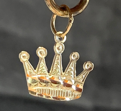 #ad 14k Yellow Gold Pendant Crown Charm .54g $49.95