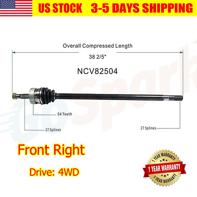 #ad Front Right CV Axle Joint Assembly Shaft For Grand Wagoneer Grand Cherokee 84 98 $60.19