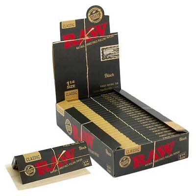 #ad RAW Classic Black 1 ¼ Rolling Paper Full Box FREE Shipping USA $19.50