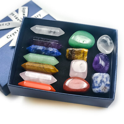 Natural Obelisk Quartz Crystal Set of 14 Healing Stone Meditation Therapy Tower $9.98