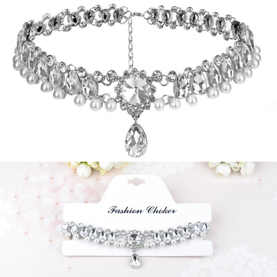 #ad Miss Crystal Choker Necklace Rhinestone for Women Ladies Necklaces $8.99