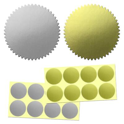 #ad 200 Pcs 2Inch Round Gold Envelope Seals Stickers for Package Wedding Certificate $10.99