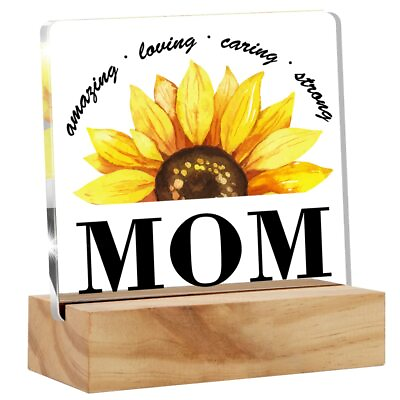 #ad #ad Mother Gift Mom Gifts From Daughter Son Sunflower Amazing Loving Mom Desk Dec... $20.55