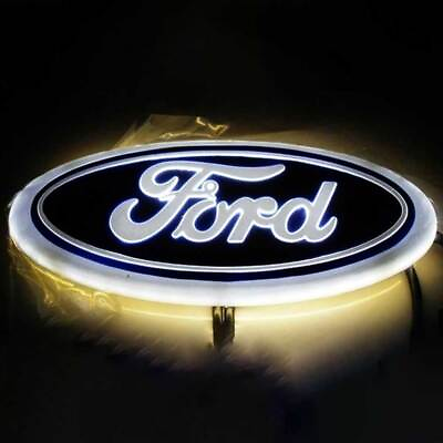 #ad 7 inch White LED Emblem Light Badge For Ford Truck F150 99 16 Light Oval Badge $45.99