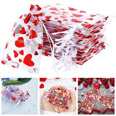 Wedding Gift Organza Bags Party Favour Candy Pouch Jewellery Packaging love Bag AU $2.69