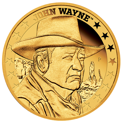 #ad JOHN WAYNE – 2020 1 4 oz Fine Gold Proof Coin – Perth Mint – Tuvalu $850.00