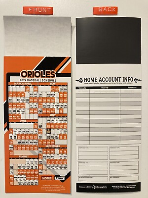 #ad MLB BALTIMORE ORIOLES 2024 MAGNET SCHEDULE 9quot; X 3 1 2quot; TEAMS DATES amp; TIMES $2.95