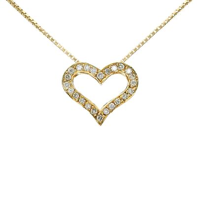 #ad Brand New 14k Yellow Gold Diamond Heart Pendant Necklace 18quot; $719.10