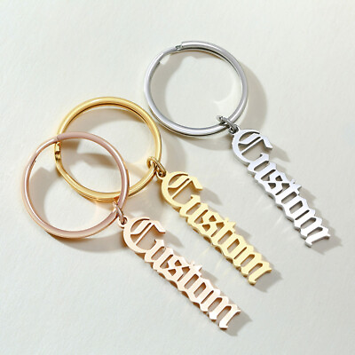 #ad Personalized Customized Initial ID Name Keychain Key Ring Mother Father Day Gift $10.69
