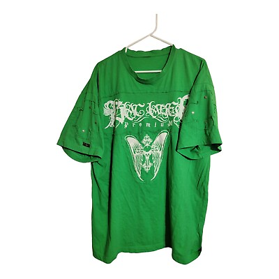 #ad Vintage Black Label Shirt Mens Size 3X Green Y2k 2000s Hip Hop Retro $29.99