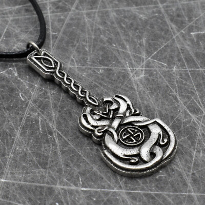 #ad Irish Celtic Vinework Guitar Pendant Necklace Antique Silver Unisex Jewelry $9.99
