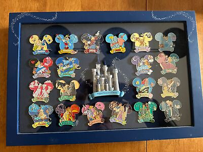 #ad Bradford Exchange Magical Moments of Disney 20 Pin Collection Set And Pin Case $324.95