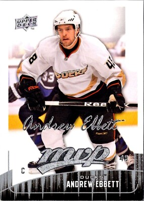 #ad 2009 Upper Deck MVP Andrew Ebbett #296 Anaheim Ducks Hockey Card $2.00