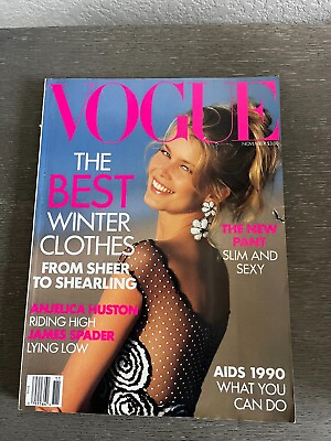 #ad USA Vogue November 1990 Claudia Schieffer Cover $39.95