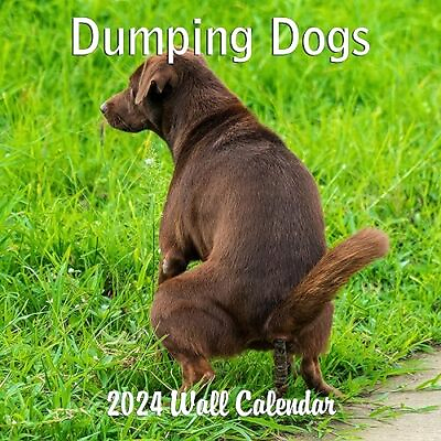 #ad 2024 Dumping Dogs Hilarious Pooping Crapping Dogs Monthly Wall Calendar with ... $9.85