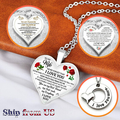 Valentine#x27;s Day Gift For Girlfriend Wife Lover Heart Necklace Romantic Birthday $5.99