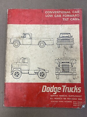 #ad Dodge Trucks Service Manual Supplemental Models 100 1000 Low Forward Tilt Cab $19.50