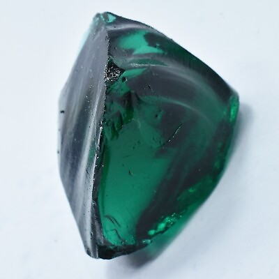 #ad 30.00 Ct Lab Created Green Emerald CERTIFIED Uncut Rough Loose Gemstone $10.83