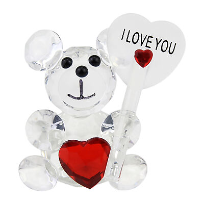 #ad Valentines Day Gift Crystal Glass Bear wedding and baby Gift for any occasion $9.89