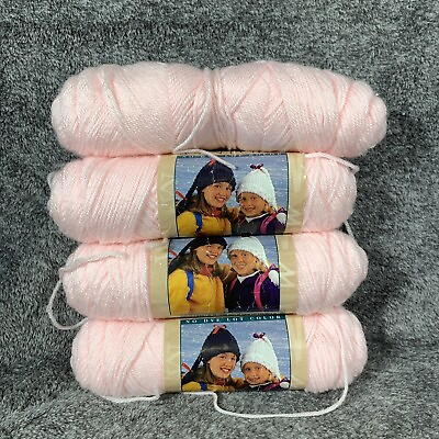 #ad Caron Wintuk Worsted Weight Yarn 3025 Baby Pink 3.5 oz 4 Ply $24.99