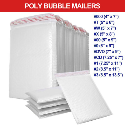 #ad 200PCs Poly Mailer Bubble Mailers 4 Layers Padded Envelopes Self Sealing $14.24