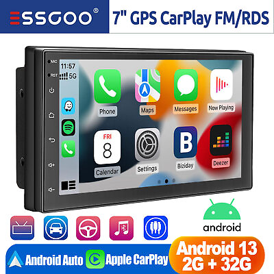#ad Android 13 Double 2 Din 7 Inch Car Stereo Radio GPS Navi WiFi Touch Screen MP5 $73.95