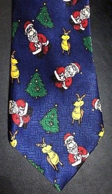 #ad Keith Daniels Italy New York Santa Holiday Mens Polyester Tie New with tag $4.99