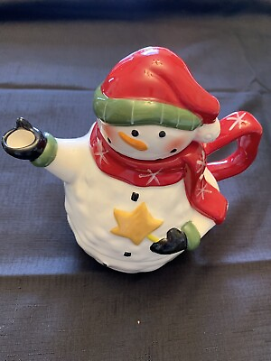 #ad Ganz Snowman Coffee Pot Teapot 9quot; NEW EX2913 $16.48