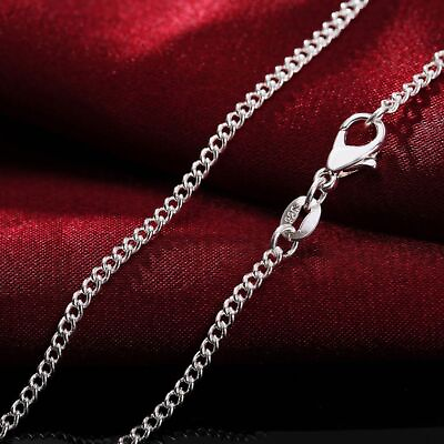 #ad #ad Charms Pendant Necklaces 2MM Chain Silver Color Necklace Unisex Fahion Jewelry $14.14