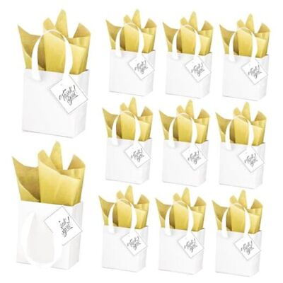 #ad #ad 30 Pcs Small Gift Bags with Handles 4x2.75x4.5inch Mini Paper Gift Bags White $29.79